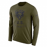 Men's Chicago Bears Nike Salute to Service Sideline Legend Performance Long Sleeve T-Shirt Olive,baseball caps,new era cap wholesale,wholesale hats